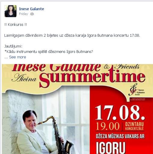 inese galante igors butmans summertime 2013 konkurss facebook